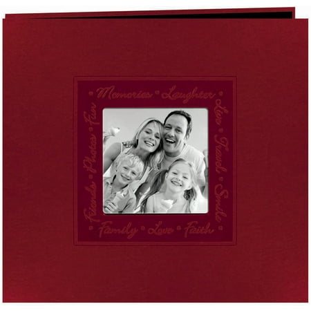 Pioneer Embossed Script Frame Scrapbook, 12" x 12", Red