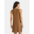thumbnail image 3 of Time and Tru Women's Sleeveless Ribbed Swing Dress, Sizes XS-XXXL, 3 of 5
