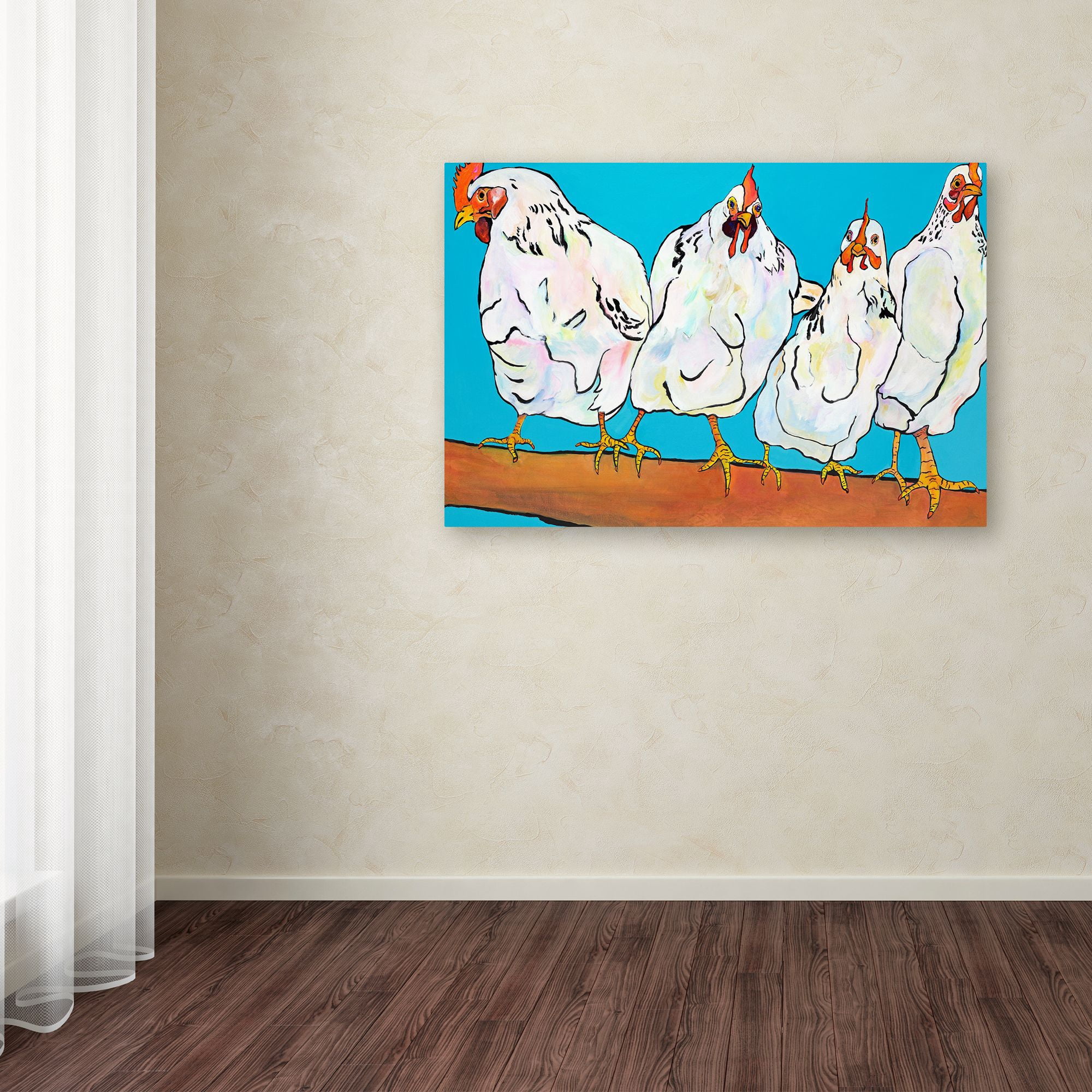 Trademark Fine Art 'Four Clucks' Canvas Art by Pat Saunders-White