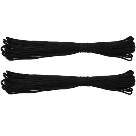 

2X Paracord 550 Parachute Rope 7 Core Strand for Climbing Camping Buckle Rope Black 50FT