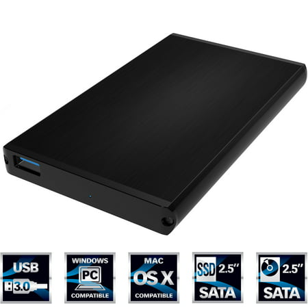 Sabrent Ultra Slim USB 3.0 to 2.5-Inch SATA External Aluminum Hard Drive Enclosure [Black] (Best Usb 3.0 Raid Enclosure)