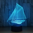 thumbnail image 5 of YSITIANNA 3D Sailing Boat Ship Night Light Table Desk Optical Illusion Lamps 7 Color Changing Lights LED Table Lamp Xmas Home Love Birthday Children Kids Decor Toy Gift STNL#3358, 5 of 6