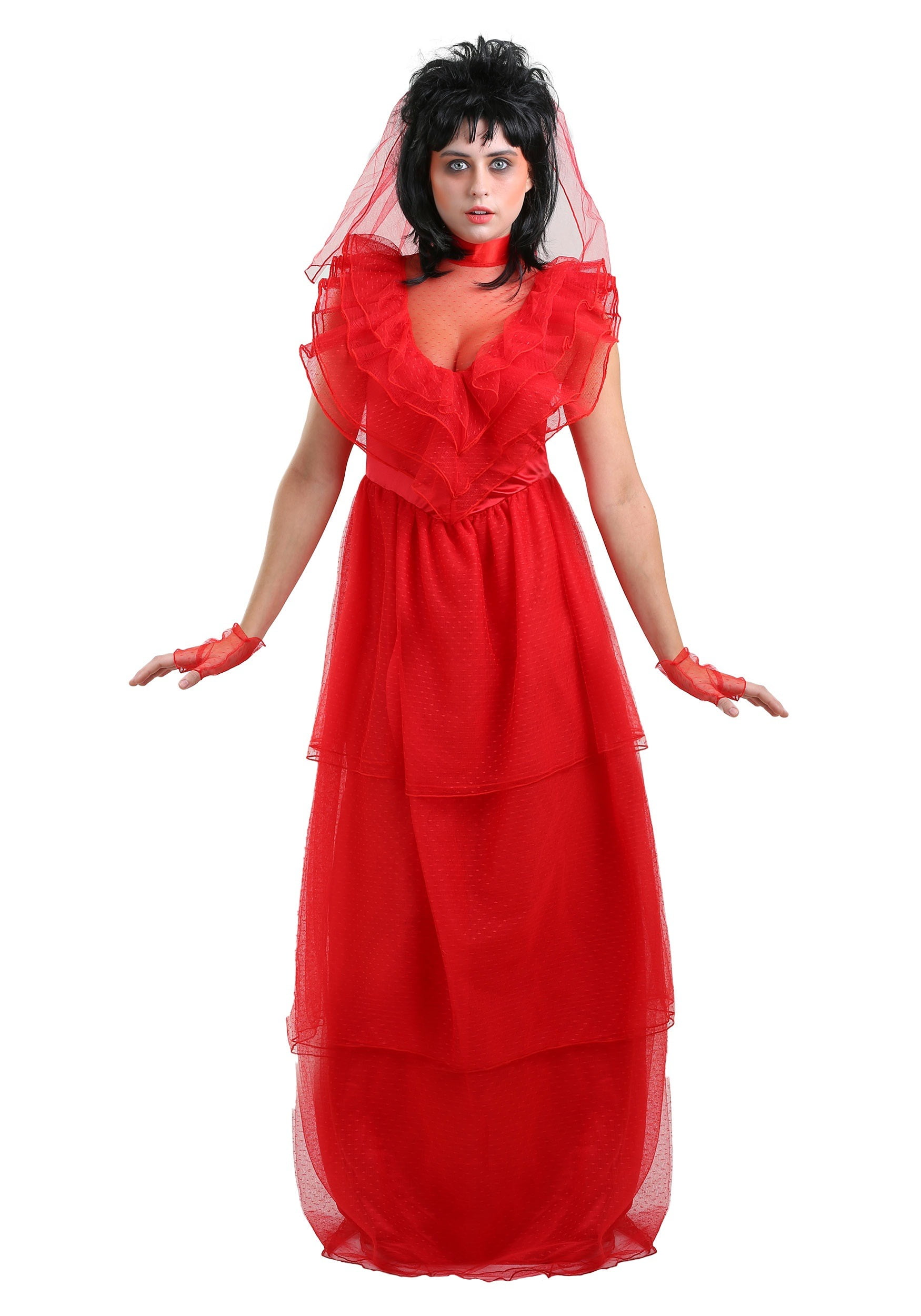 red gothic wedding dress