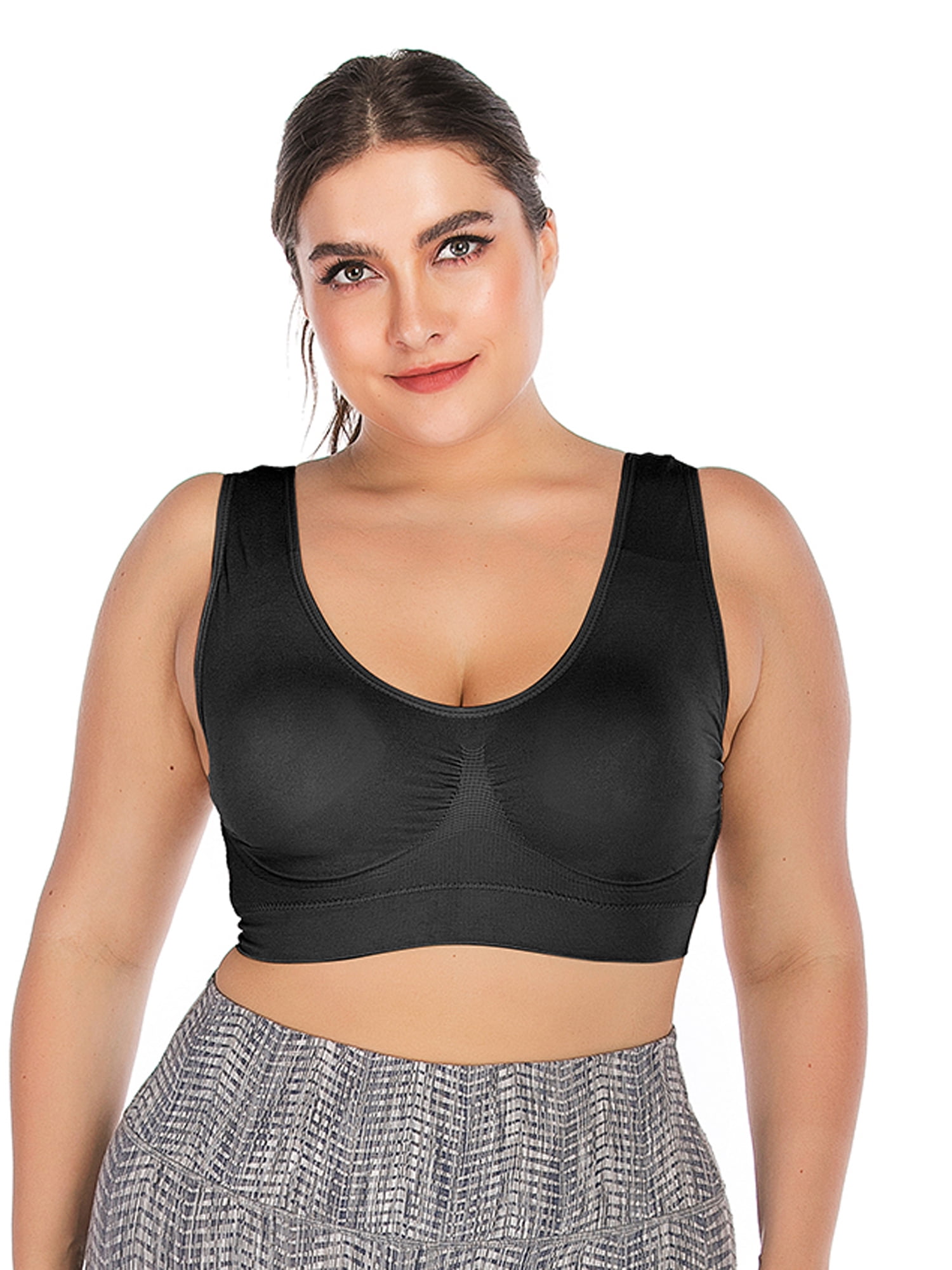 Womens Front Zipper Closure Sports Bra Medium Impact Workout Yoga Bras