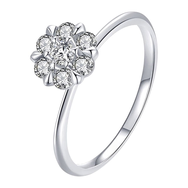 Bague en Diamant Mode Créative en Forme de Fleur pour Femmes