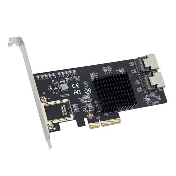IOCrest SI-PEX40137 8 Ports Non-RAID SATA III PCI-e x4 Carte Contrôleur - Double SFF-8087 Interface Marvell 9215 Chipset