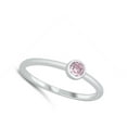 thumbnail image 4 of CHOOSE YOUR COLOR Pink CZ Delicate Minimalist Promise Ring .925 Sterling Silver Band Female Size 5, 4 of 4
