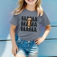 thumbnail image 2 of T-Shirts pour Enfants Filles Mode Été Décontracté Imprimé Col Rond Manches Courtes Coupe Ample Chemises Enfants Blouses Tops 6-7 T, 2 of 4
