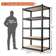 thumbnail image 3 of CodYinFI Black Adjustable 5-Tier Metal Storage Shelving Unit, 3 of 8