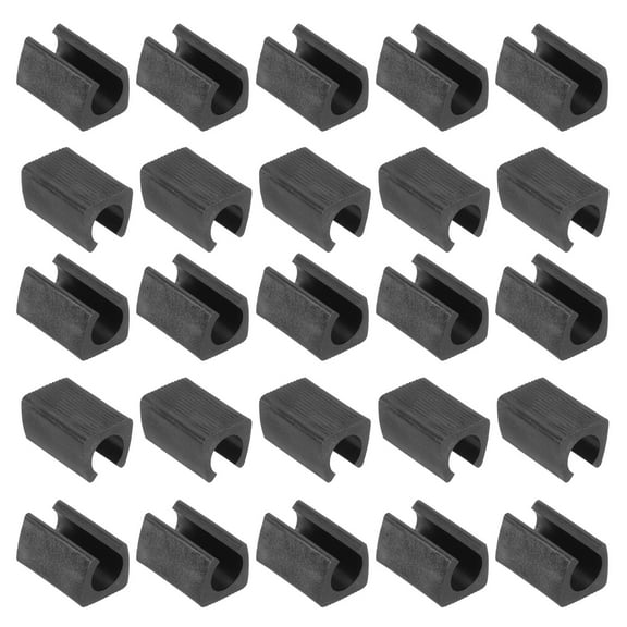 80Pack Rectangle Shaped Non-Slip Chair Leg Tip 14mm Plastic Furniture Feet Black