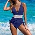 thumbnail image 1 of GZWYHT Bathing Suit for Women Womens Swimsuits Conservative Swimsuit Tummy Swimsuit For Women Suits Ruched Swimwear With Breast Pad One Piece Swimsuit Women Tummy Control Swimsuits Navy XL, 1 of 5