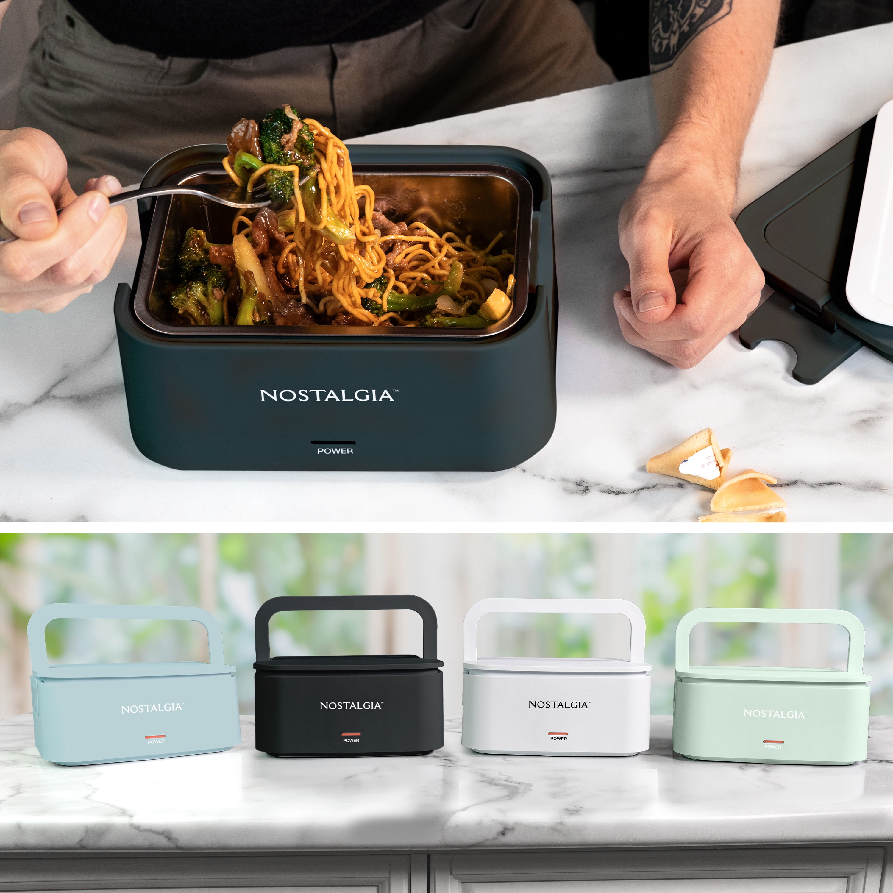 Nostalgia 32 oz. Portable Heated Lunch Box - Black
