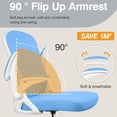 thumbnail image 3 of ATHOPE Ergonomic Office Chair, Mesh Desk Chair with Lumbar Support, Tall Office Chair with Flip-Up Armrests and Footrest Ring, Adjustable Computer Chair for Standing Desk Home Office, Blue, 3 of 8