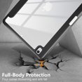 thumbnail image 5 of Clear Back Cover for Apple iPad 9th 8th 7th Generation, Trifold Multi Angle Viewing Stand Auto Sleep Wake Shockproof Build in Pencil Holder Full Protection Case for iPad 10.2" 2022/2021/2019,Black, 5 of 11