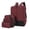 Red, variant on ESULOMP Fashion Three-piece Backpack Backpack Male Business Usb Charging Laptop Bag High-capacity Students Bag