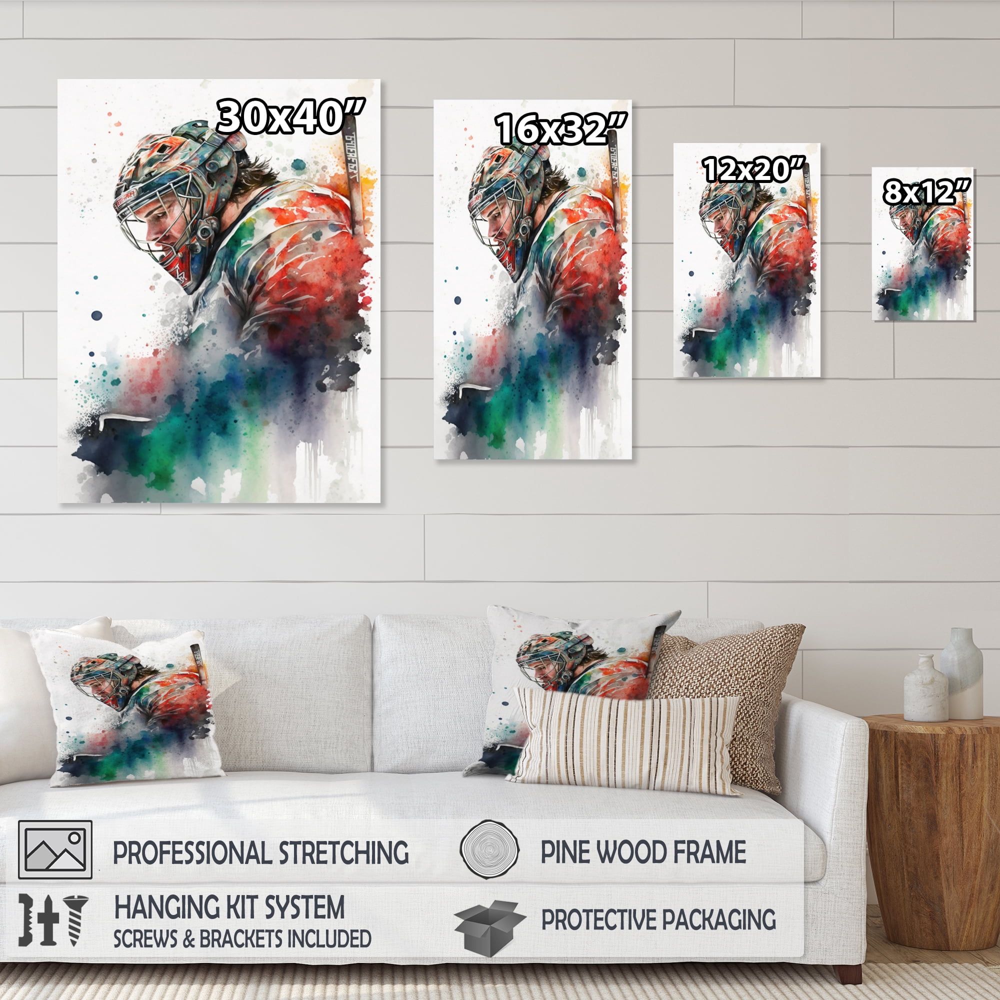Designart Hockey Goalie During Game II Canvas Wall Art