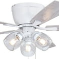 thumbnail image 4 of Brayton White Transitional 3-Light Flush Mount Ceiling Fan with Light Kit, Pull Chain, Reversible Blades, 4 of 8