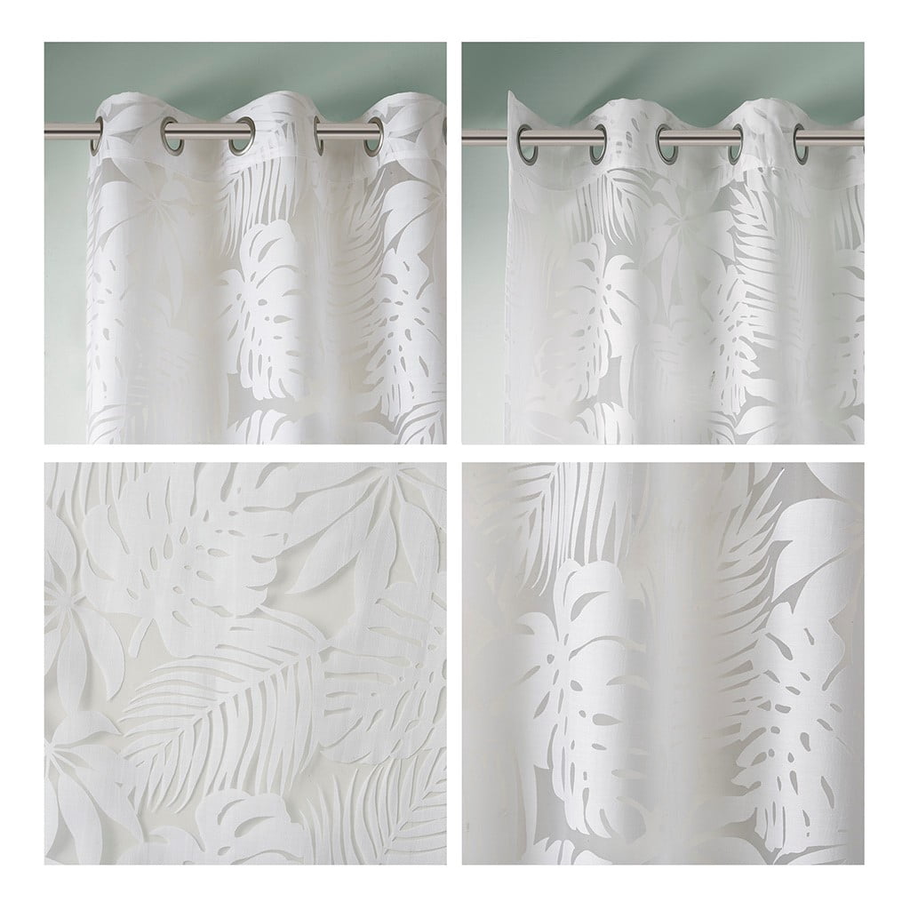Burnout Window Sheer White 50"x63"