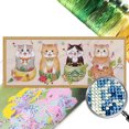 thumbnail image 1 of Hilo Bordado Wdftyju 11CT 3 Hebras Cuadrado Gato La Suerte Kit Punto Cruz 98*42cm, 1 of 9