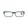 thumbnail image 4 of Mens Rimmed Sport Reading Glasses +2.5, Womens Blue Light Blocking Plastic Dark Blue Frame Brown Temple Readers 2.5, 4 of 4