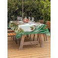 thumbnail image 3 of Outdoor Tablecloth with Umbrella Hole for Patio/Picnic/Party/Camping, Cute Zebra Forest Waterproof Table Cloth Rectangle Table Cover Washable, Green Trees Cone Leaves Mushroom (60"x 120"), 3 of 8