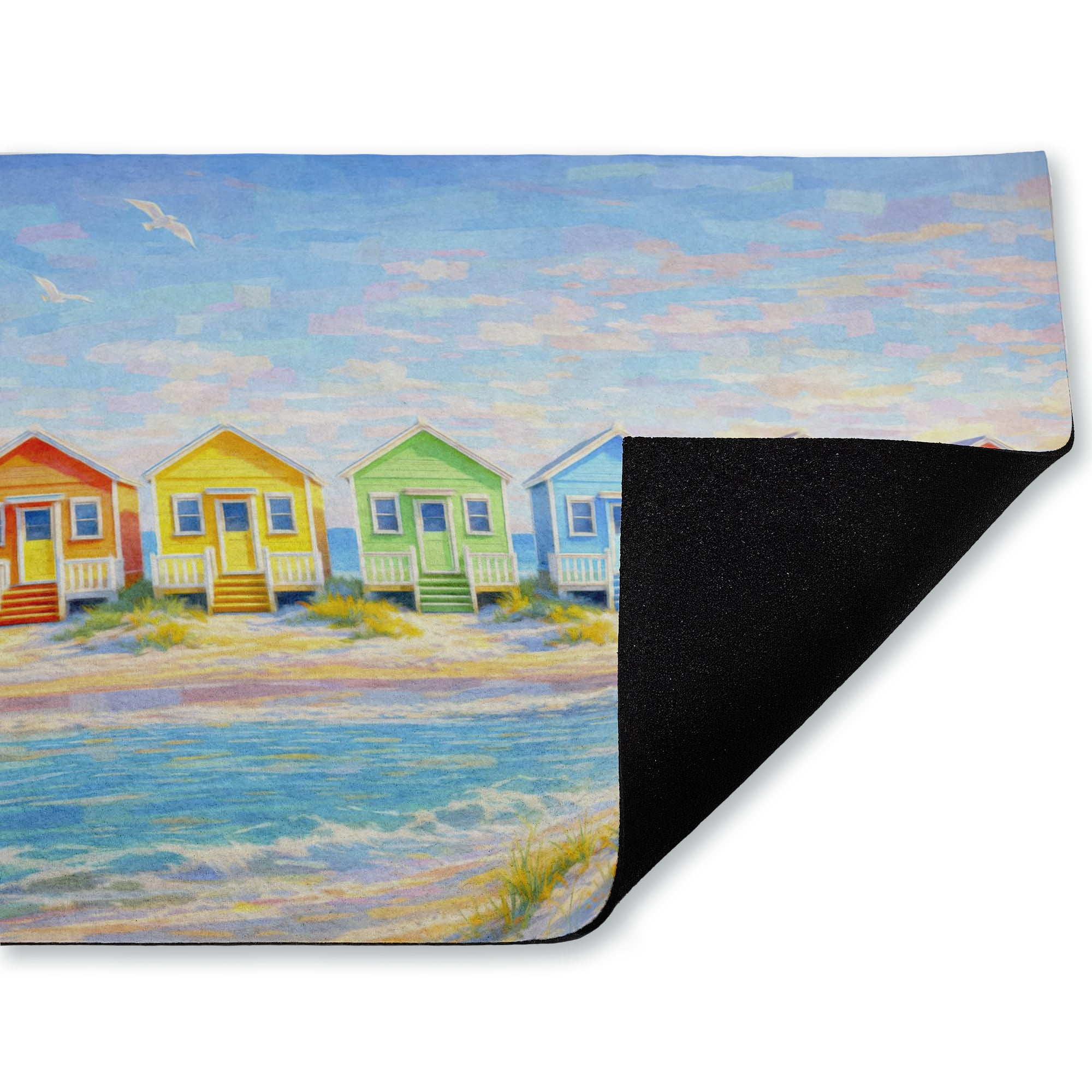 Stupell Industries Rainbow of Beach Cottages Printed Outdoor Door Floor Mat, design by Ziwei Li