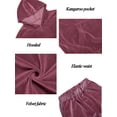 thumbnail image 5 of Women's Velour Sweatsuit Set Hoodies Sweatshirt + Jogger Pants Pocketed Tracksuits Solid Sport Suits Winter Warm 2 Piece Outfits Hoodie & Sweatpants Sweatsuit Set, 5 of 7