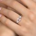 thumbnail image 4 of Gem Stone King 925 Silver and 10K Yellow Gold Peach Nano Morganite and White Zirconia Engagement Ring for Women | 2.78 Cttw | Oval 9X7MM | Gemstone October Birthstone | Size 5, 4 of 6