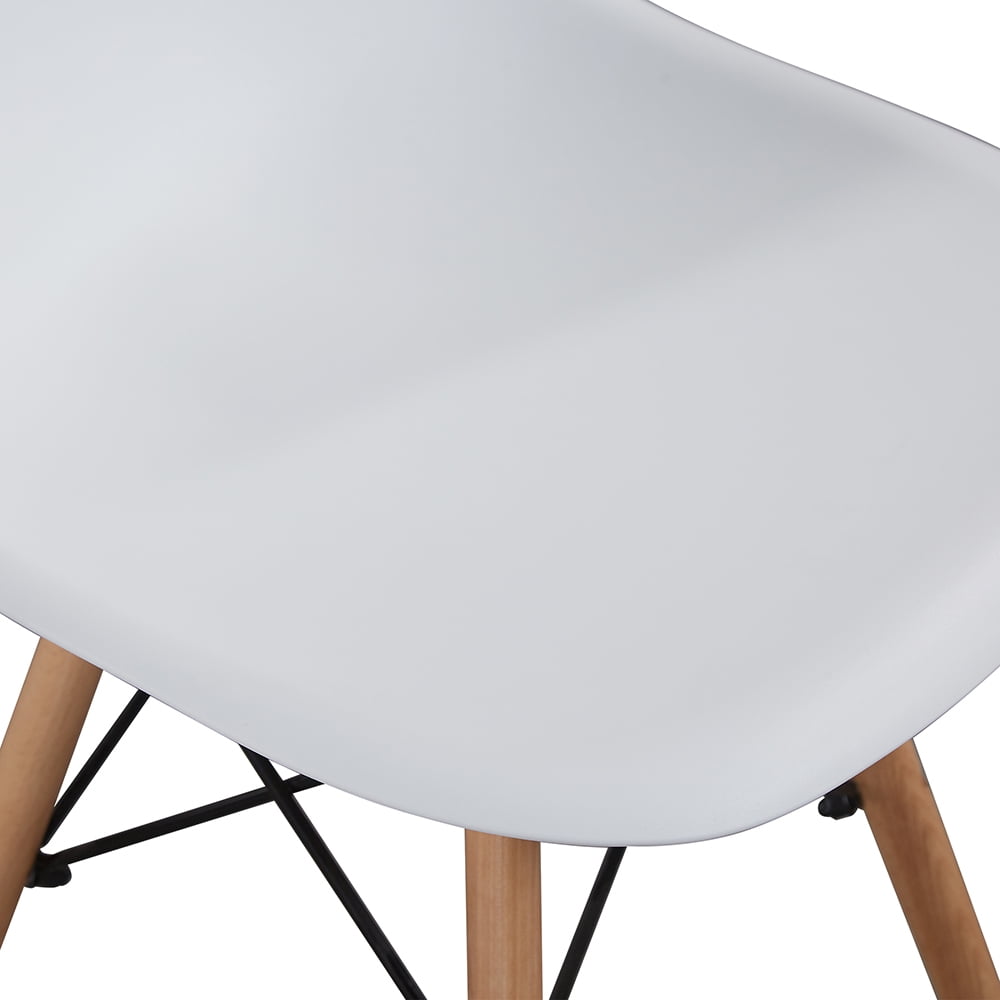 Kepooman Elegant Dining Chairs Set of 2, Plastic Chair at home with Wooden Legs, Side Chairs for Living Room Kitchen Bedroom, White Kepooman Elegant Dining Chairs Set of 2, Plastic Chair at home with Wooden Legs, Side Chairs for Living Room Kitchen Bedroom, White