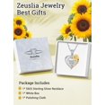 thumbnail image 5 of Sunflower Heart Necklace for Women Sterling Silver Sunflower Pendant Jewelry CZ April Birthstone Necklace Anniversary Birthday Gifts for Women Wife Mom Grandma Her, 5 of 6
