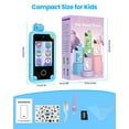 thumbnail image 2 of Kids Smart Phone Toy, 2.8" Touchscreen, Dual Camera, Music, Games, 32GB SD Card for Kids, Blue, 2 of 9