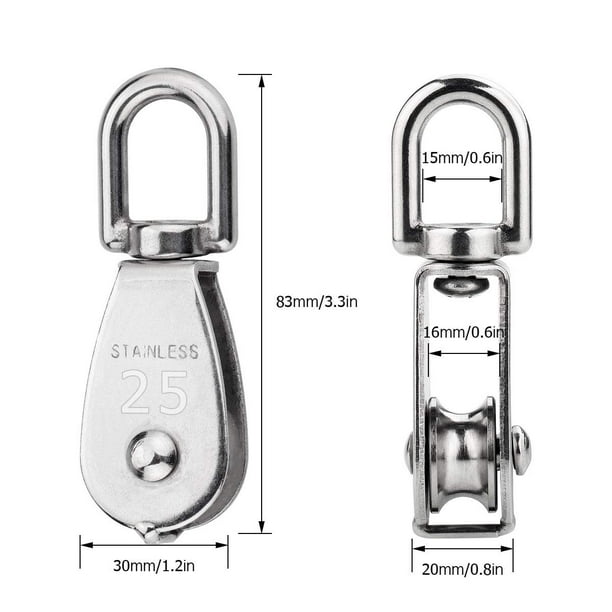 Cable Pulley Set 5 Pieces of 304 Stainless Steel Lifting Pulleys with