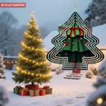thumbnail image 2 of Stylish Metal Hanging Christmas Tree Wind Spinner - Festive Green Layered Design with Red & Gold Ornaments for Garden Decor, 2 of 7
