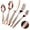 40pcs-Rose golden, variant on 40/48 Pcs Hammered Stainless Steel Flatware Set for 8, Mirror Polished, Dishwasher Safe