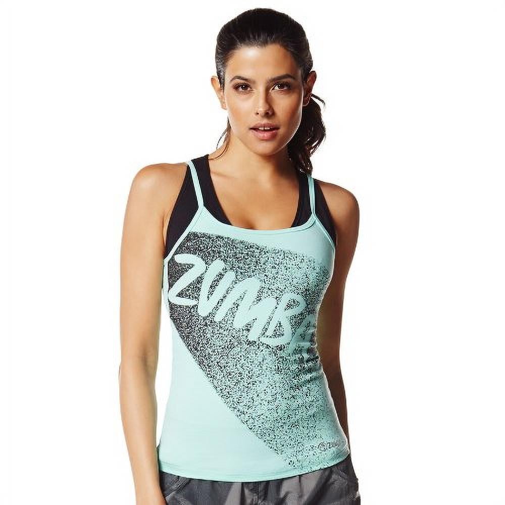 Zumba Wear Women's Slim Shaded Spaghetti Tank Tee, Small, The Fog Prince