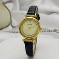 thumbnail image 5 of New disc-shaped women's vintage simple gold quartz watch, 5 of 8