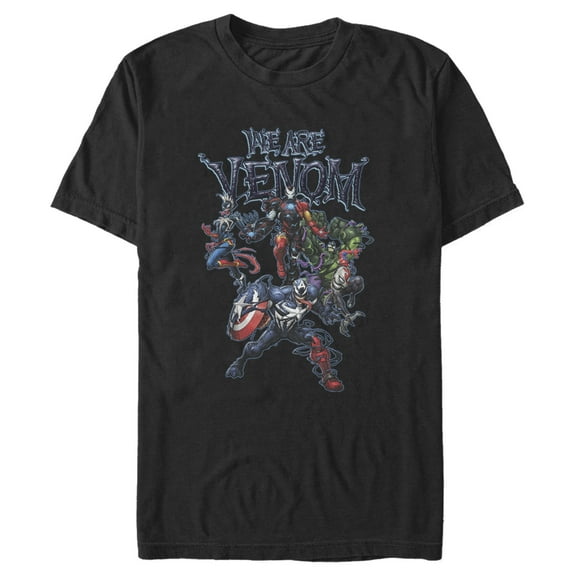 Men's Marvel We Are Venom Character Menagerie  Graphic Tee Black Medium