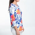 thumbnail image 6 of Elsie & Zoey Daisy Small 3/4 Sleeve V-Neck Jersey Floral Tunic Blouse for Women, 6 of 6