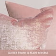thumbnail image 5 of Phantoscope Set of 2 Sparkling Velvet Throw Pillow Covers 12 x 20, Soft Gold Glitter Decorative Cushion Covers for Couch Bed Chair, Blush Pink, 5 of 8