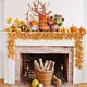 thumbnail image 4 of pstuiky Decoraciones de Halloween y Acción de Gracias guirnalda de hojas artificiales calabaza colgante de ratán guirnalda de hojas de arce decoración para interiores hogar Halloween, 4 of 6