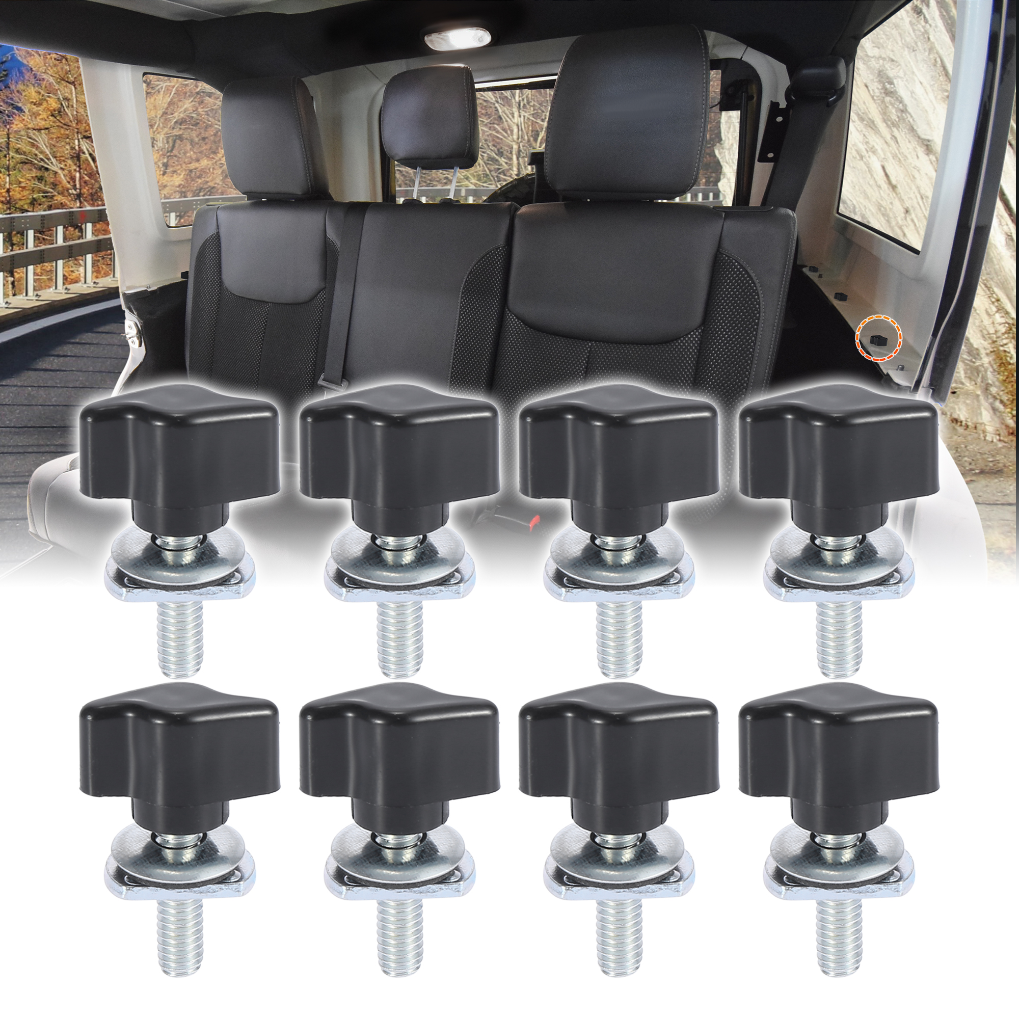 Unique Bargains Hardtop Quick Removal Bolts Screws Nuts Kit for Jeep Wrangler YJ TJ JK JL