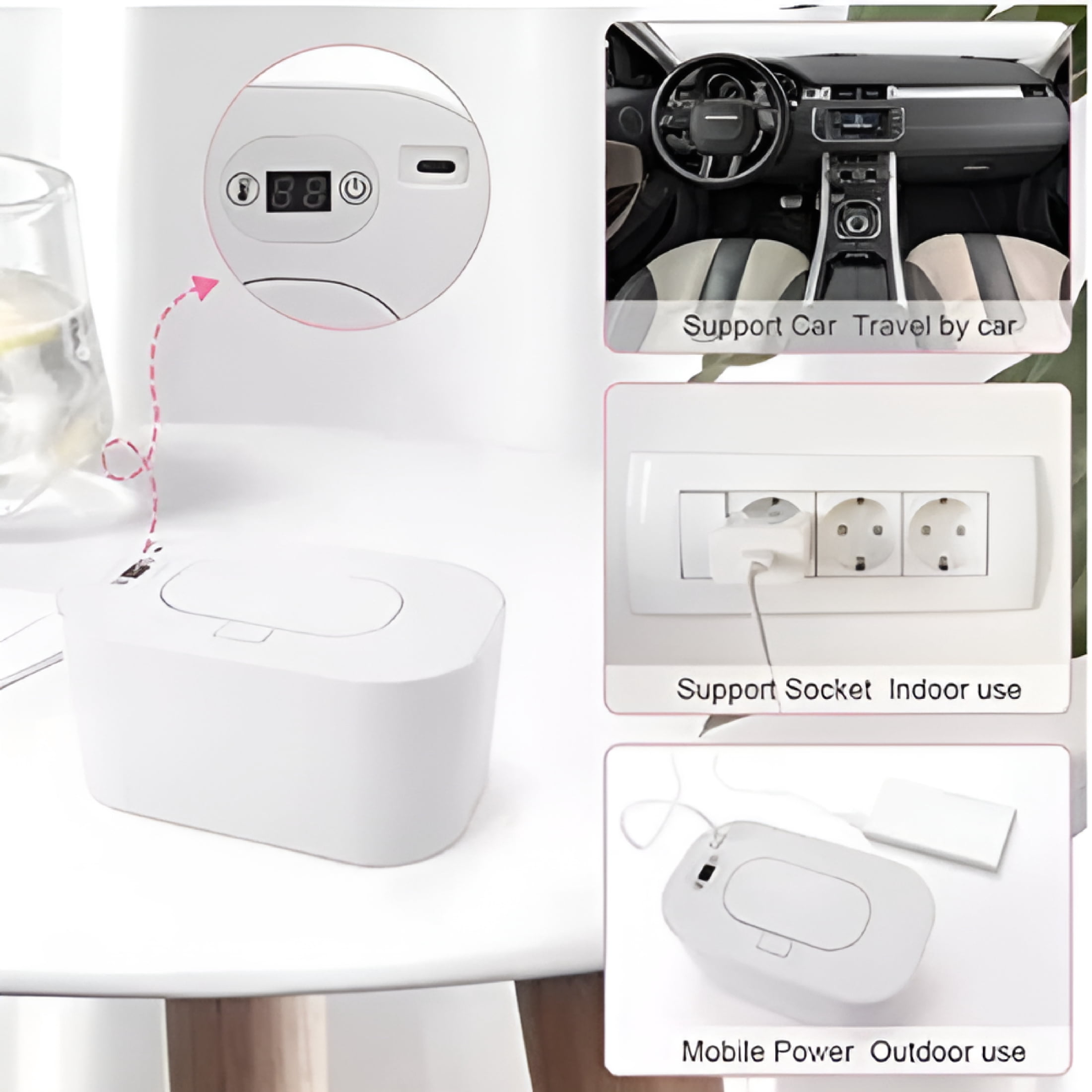 BPPEG Baby Wipe Wet Warmer Dispenser with Digital Intelligent Adjustable Temperature Safe