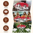 thumbnail image 7 of Red Christmas Round Tablecloth, Fitted Table Cover with Elastic for 36"-44" Round Tables, Snowman Snowflake Winter Birds Table Cloth Outdoor Indoor Dinning Party Waterproof Tablecloths, 7 of 7