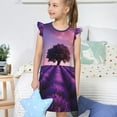 thumbnail image 4 of Fotbe Lavender Field Sunset Vestido de Dormir para Niñas de 3 a 10 Años, Mangas Cortas, Estilo Princesa, Pijama Camisón con Mangas Voladas-Large, 4 of 6