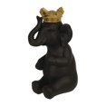 thumbnail image 3 of Sagebrook Home Polyresin 14" Elephant W/ Crown, Black/Gold, 3 of 3
