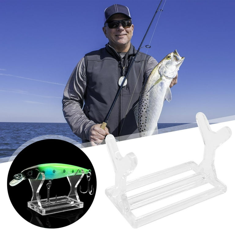 QINXI 3pcs Acrylic Fishing Lure Display Stands Decorative Bait