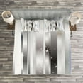 thumbnail image 3 of Ambesonne Stripes Quilted Bedspread Set 3 Pcs, Color Bands, King Size, Grey Black Pale Blue, 3 of 3