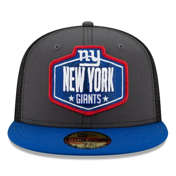 Men's New Era Graphite/Royal New York Giants 2021 NFL Draft On-Stage  59FIFTY Fitted Hat 