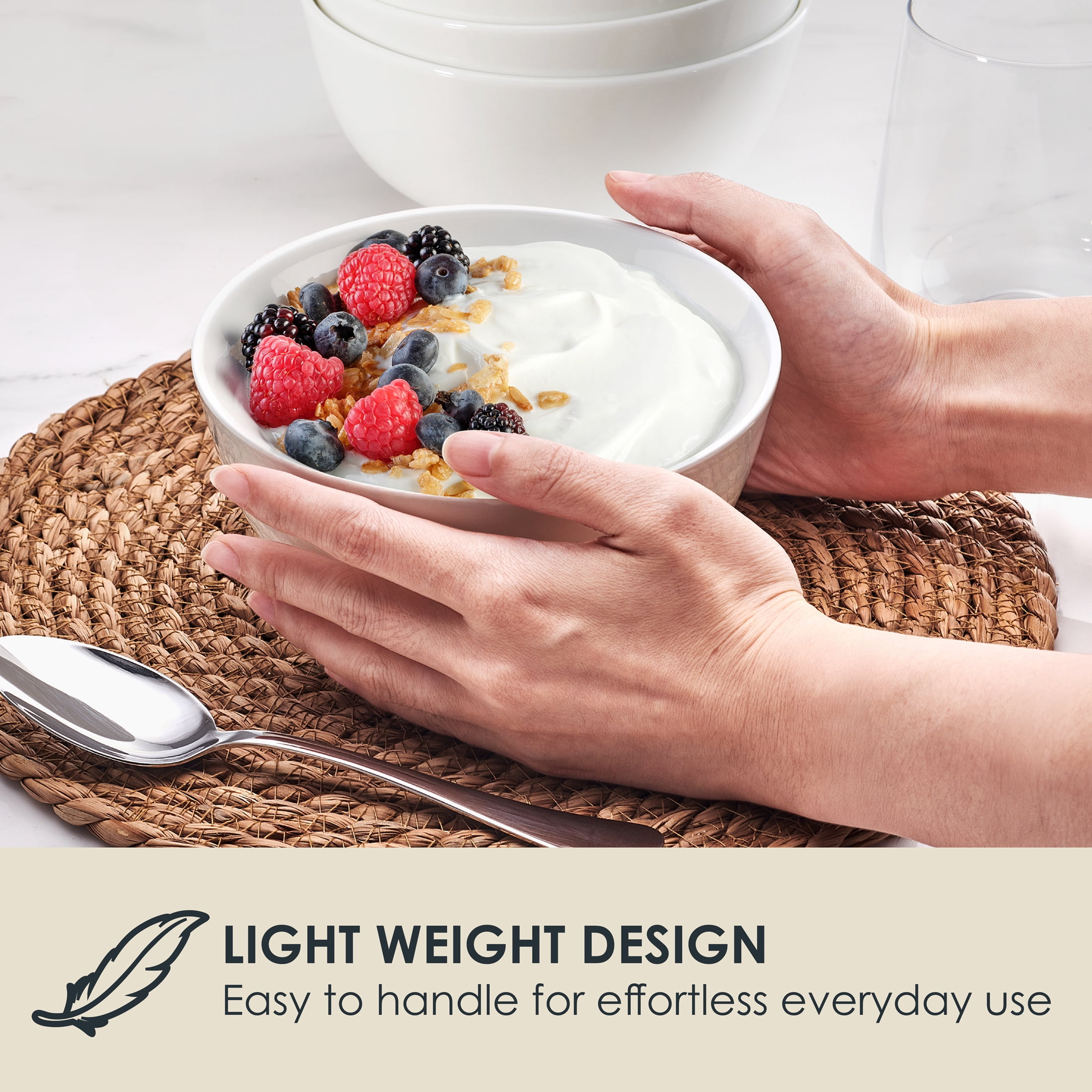 Fitz and Floyd Nevaeh 27.5 oz White Classic Rim Bone China Adult Tableware Bowls (4 Count)