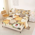 thumbnail image 2 of jejeloiu Cute Cartoon Cat Bed Sheets Kids,Beige Kitten Pattern King Sheets,4pcs, 2 of 6